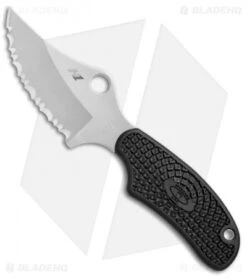 Spyderco 36 Spyderco Shirley-Owens ARK Fixed Blade Neck Knife (2.63" Satin Serr H1) FB35SBK