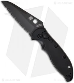 Spyderco 24 Spyderco Embassy Automatic Knife (3.13" Black Full Serr) C121BKS