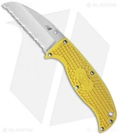 Spyderco 38 Spyderco Enuff Knife H1 Sheepsfoot Fixed Blade Yellow (2.75" Full Serr) FB31SYL