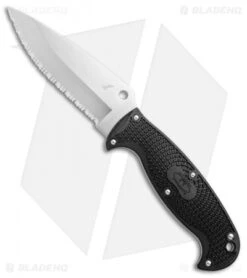 Spyderco 61 Spyderco Jumpmaster 2 Fixed Blade Knife Black FRN (4.5" Satin Serr) FB24SBK2